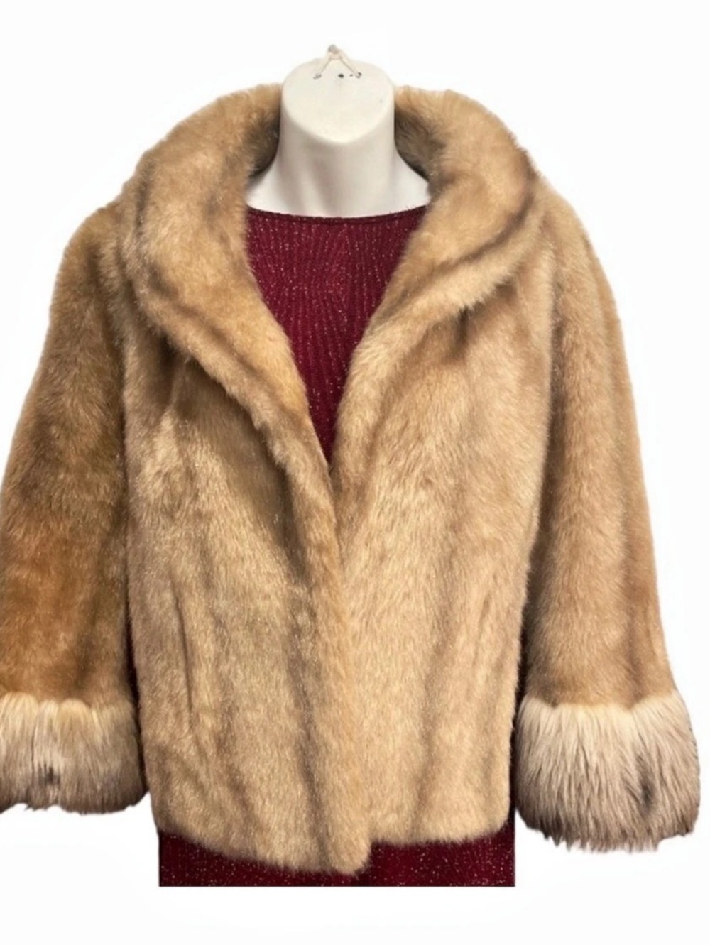 Glenoit Regina Glenara by Glenoit faux Fur Jacket in Brown & Cream Size Medium